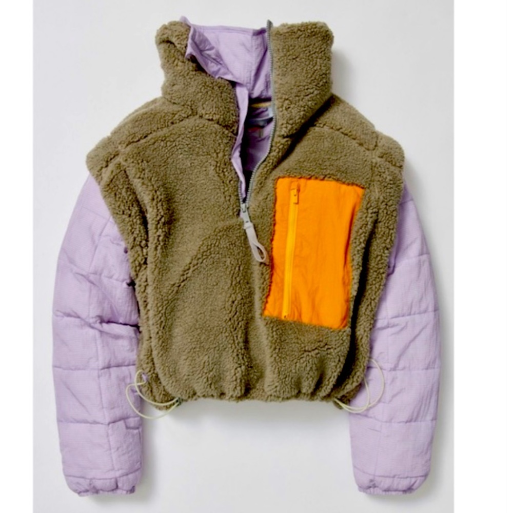 FP Movement Women's scenic Route Colorblock 1/2 Zip Pullover, Desert Sage Combo